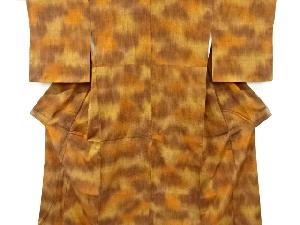 アンティーク　暈し柄織り出し手織り紬着物